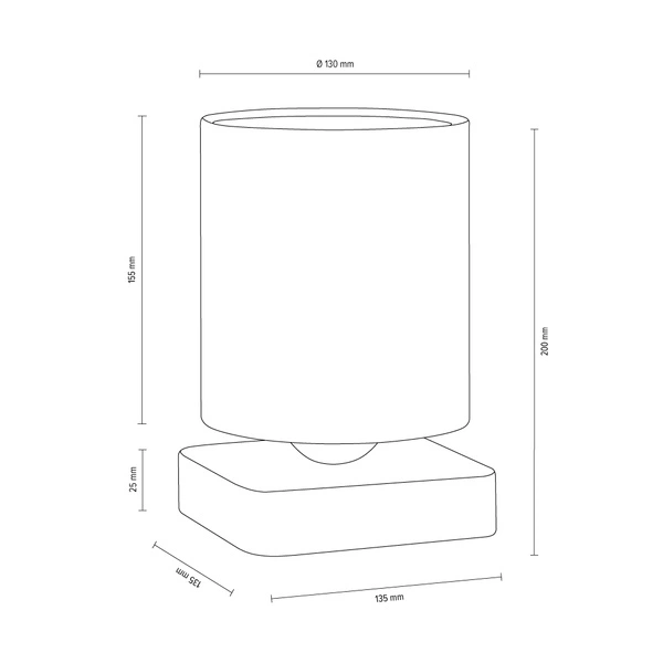 Jenta Table Lamp 1xE27 Max.25W Oiled Oak/White 7522174
