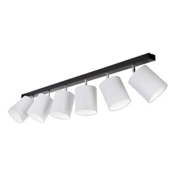 Aprillia Ceiling Lamp 6xE27 Max.25W Black Metal/Chrome Metal/Gray Fabric Shade 56745604