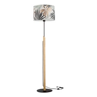 Hoja Floor Lamp 1xE27 Max.60W Black/Oiled Oak/Multicolor 762479104