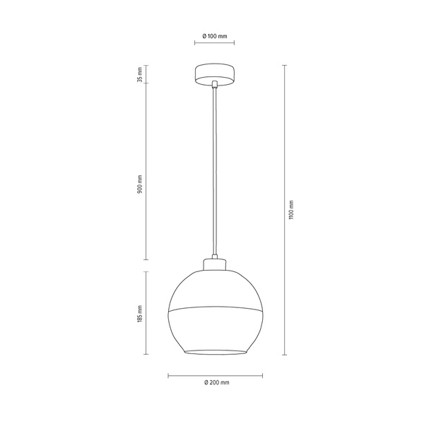 Fresh Hanging Lamp 1xE27 Max.60W Gray/Frosted-Transparent 1860136
