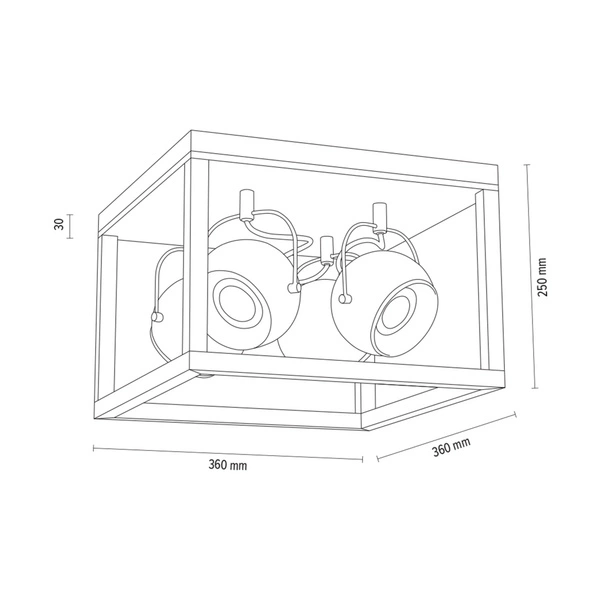 Roy Ceiling Lamp Incl.4xLED GU10 5W Oiled Oak/Satin Metal 5227474
