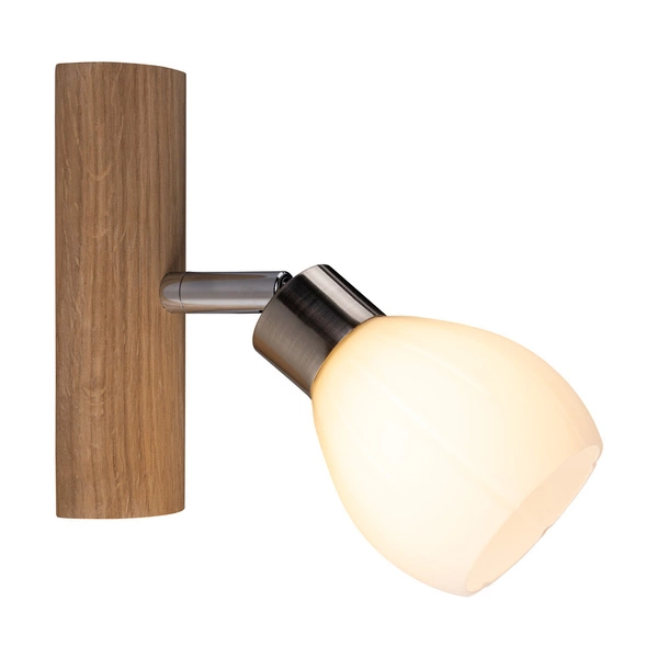 Kira Wall Lamp Incl. 1xG9 LED 300lm 2700K 3W Oiled Oak/Satin Metal/White Glass 2017417120993