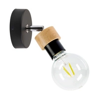 Marjolaine Wall Lamp 1xE27 Max.25W Oiled Oak/Black Metal 2831104