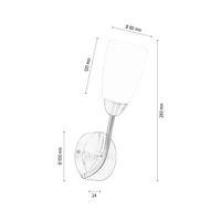 Terni Wall Lamp 1xE14 Max.40W Graphite Metal/White Glass 8330126