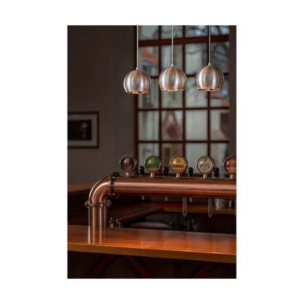 Ball Wood Pendant Lamp Incl. 3xLED GU10 5W Walnut Beech Wood/Satin Metal 5141376