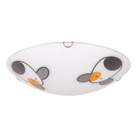 Doggy Ceiling Lamp 2xE27 Max.60W Chrome Metal/White Glass with Dog Pattern 4584002