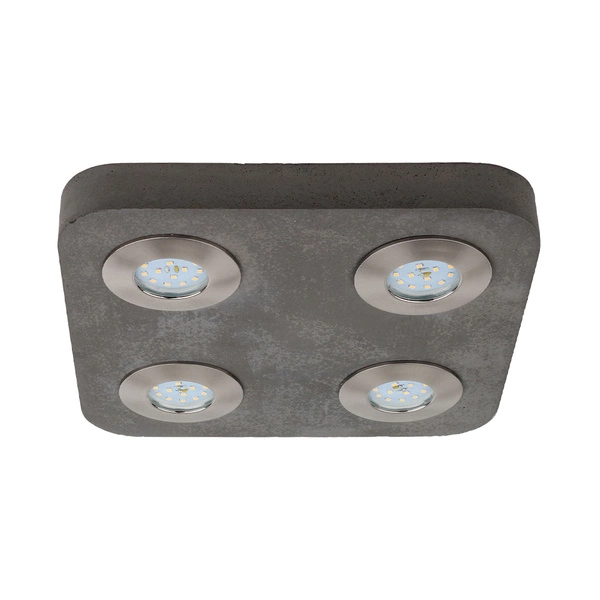 Fajna lampa sufitowa w zestawie 4xLED Zintegrowany 300lm 3000K 5W Szary Beton/Satynowy Metal 2291436