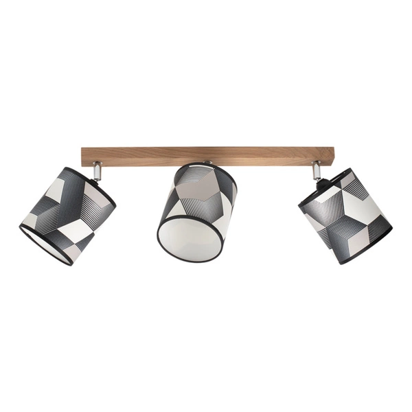Espacio Ceiling Lamp 3xE27 Max.25W Oiled Oak/Multicolor Wallpaper 56748374