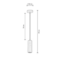 Lampa wisząca Pipe 1xGU10 LED Max.5W Drewno bukowe z orzecha włoskiego/Czarny metal/Czarny kabel PCV 1559104