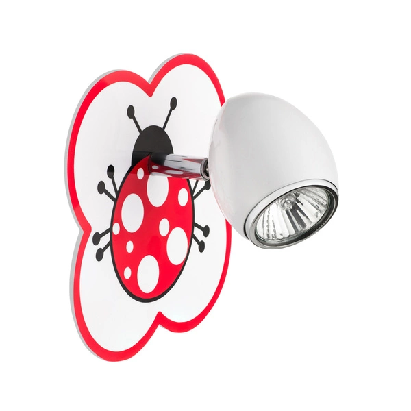 Fly Wall Lamp 1xGU10 Max.50W White Metal/Chrome Metal/Multicolor Synthetic Material with Ladybug Pattern 2109102