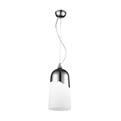 Daga Pendant Lamp 1xE27 Max.60W Chrome Metal/White Glass