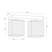 Gittan Ceiling Lamp 2xE27 Max.60W Gray Concrete/Chrome Metal 8172236