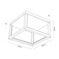 Kago LED Ceiling Lamp 1xLED Samsung 24V Integrated 2520lm 3000K 27W Oiled Oak with Remote Control 91507174