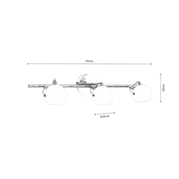 Ida Ceiling Lamp Incl. 3xLED Integrated 1200lm 2700K 3W Chrome Metal/White Glass 2760328
