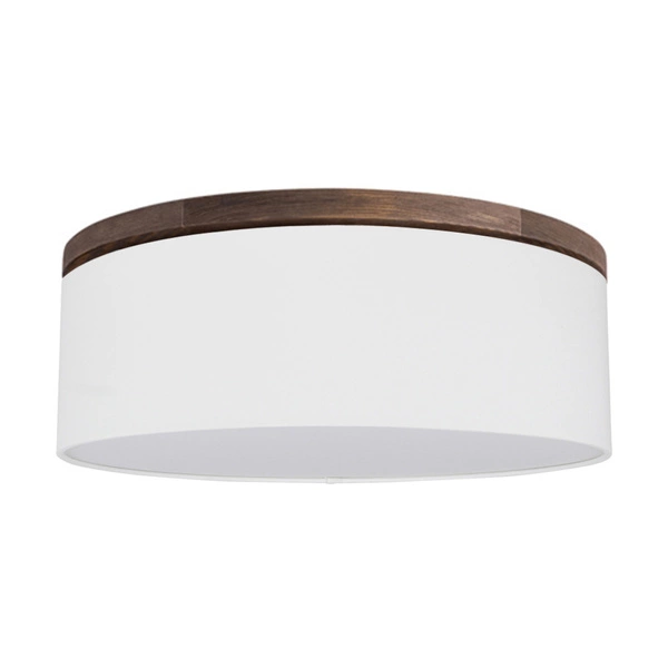 Josefina Ceiling Lamp Incl. 1xLED Integrated 1650lm 2700K 18W Stained Pine on Walnut/White Fabric Shade 4015610910746