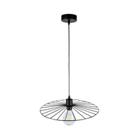 Lampa wisząca Antonella 1xE27 Max.60W Czarny kabel metalowy/czarna tkanina 189249104