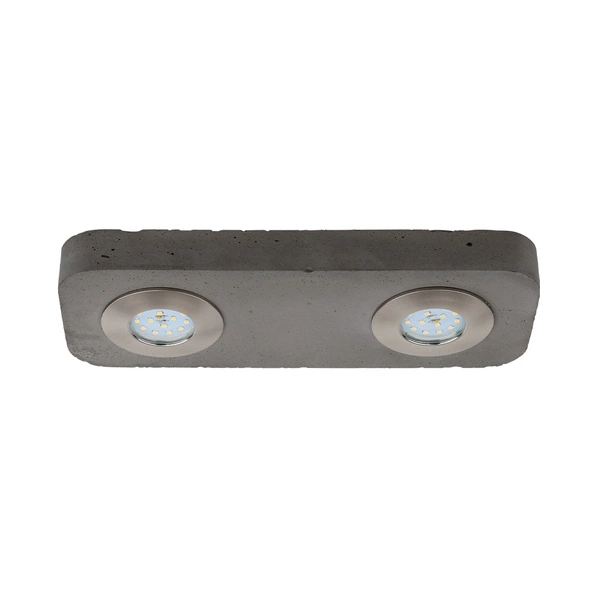 Cool Ceiling Lamp Incl. 2xLED Integrated 300lm 3000K 5W Gray Concrete/Satin Metal 2291236