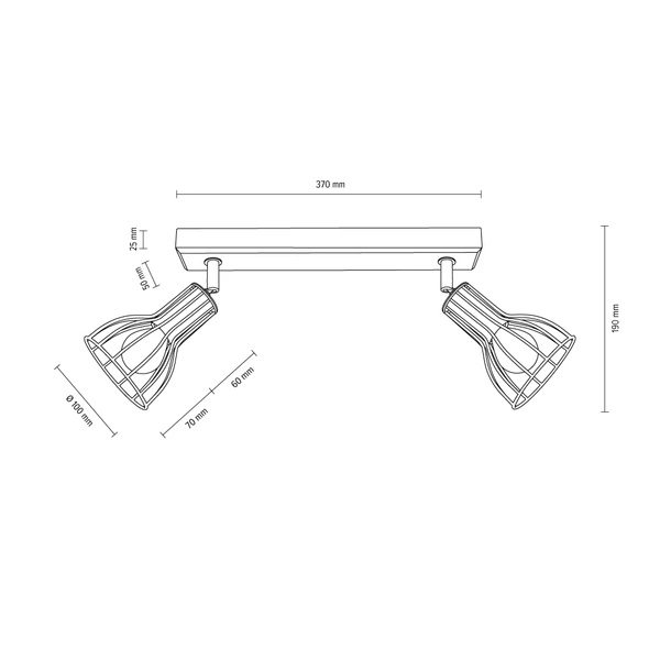 Megan Wood Lampa Sufitowa 2xE14 Max.40W Dąb Olejowany/Czarny 2344274