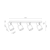 Treehouse Ceiling Lamp 4xE27 Max.25W Oiled Oak/Chrome/White 2236474