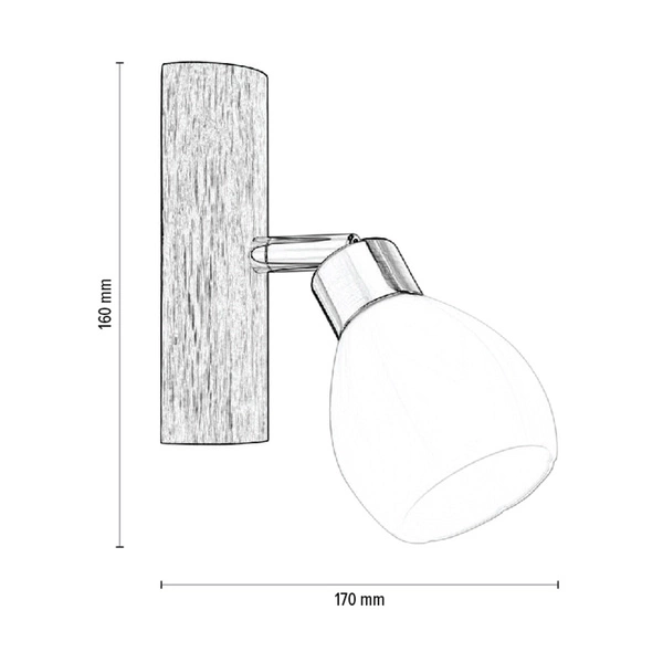 Kira Wall Lamp Incl. 1xG9 LED 300lm 2700K 3W Oiled Oak/Satin Metal/White Glass 2017417120993