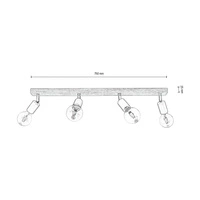 Lampa Sufitowa Elmo 4xE27 Max.25W Dąb Olejowany/Czarny Metal 2264474