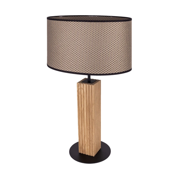 Riflet Table Lamp 1xE27 max. 40W Oiled Oak/Black/Brown-Golden-Black 7010412411539