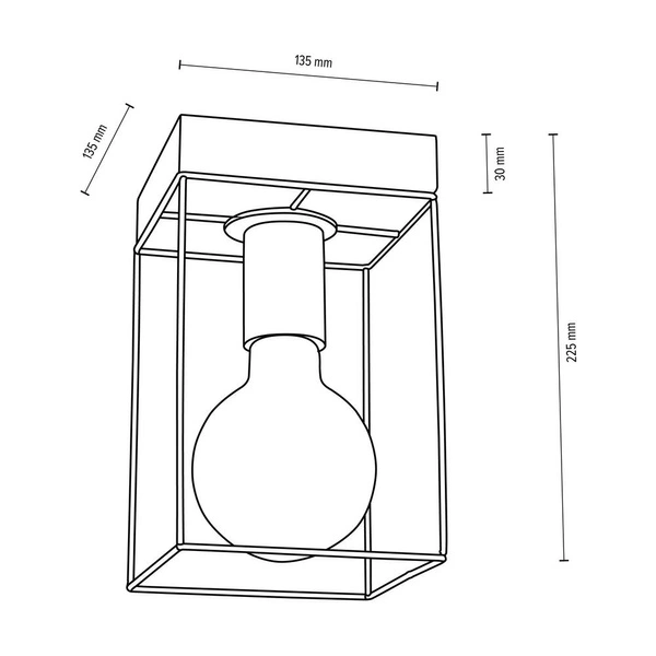 Gretter Concrete Ceiling Lamp 1xE27 Max.60W Gray Concrete/Black Metal 919408136