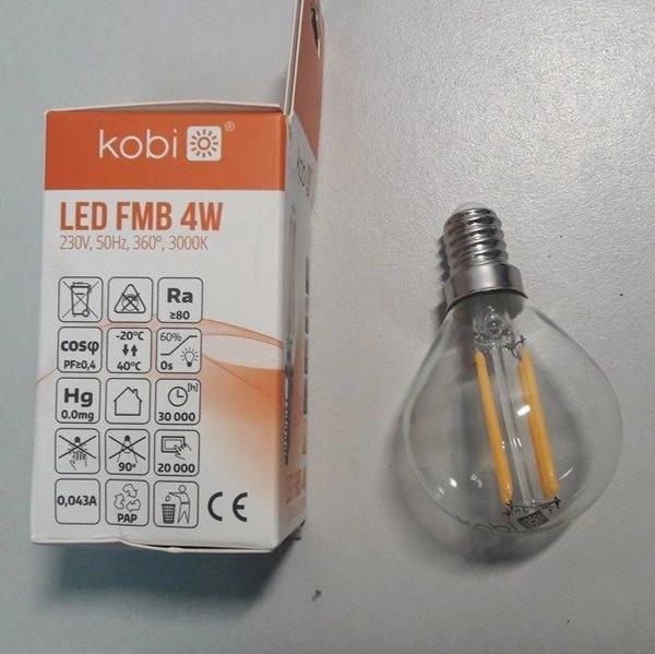 FILAMENT LED decorative light bulb E14 4W warm 3000K ball G45