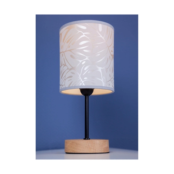 Lampa Stołowa Mateo 1xE27 Max.25W Dąb Olejowany/Czarny Kabel PCV/Tapeta Beżowa 87814174