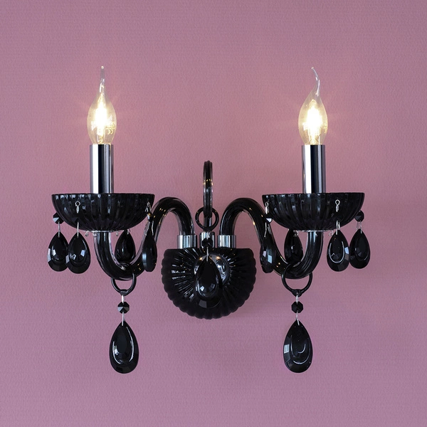 Queen Wall lamp 2xE14 Max.40W Black/Chrome 9140204