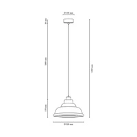 Avino Pendant Lamp 1xE27 Max.60W Oiled Oak/Transparent PVC Cable/Smoked Glass 9873074