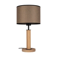 Benita Black Table Lamp 1xE27 Max. 40W Oiled Oak/Black/Brown-Black-Gold 7017400711551