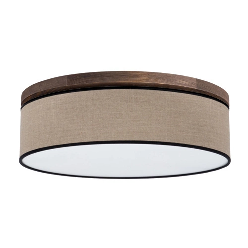 Negro Ceiling Lamp Incl. 1xLED Integrated 1650lm 2700K 18W Stained Pine on Walnut/Natural Linen with black ribbon Switch&Dimm 4015619610028