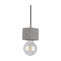 Strong Square Pendant Lamp 1xE27 Max.60W Gray Concrete/Black Fabric Cable 7089136
