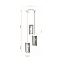 Timeo Pendant Lamp 3xE27 Max.60W Black/Oiled Oak/Black 19619304R