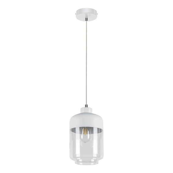 Amaretto Pendant Lamp 1xE27 Max.60W White Metal/Transparent PVC/White-Transparent Glass 15800102