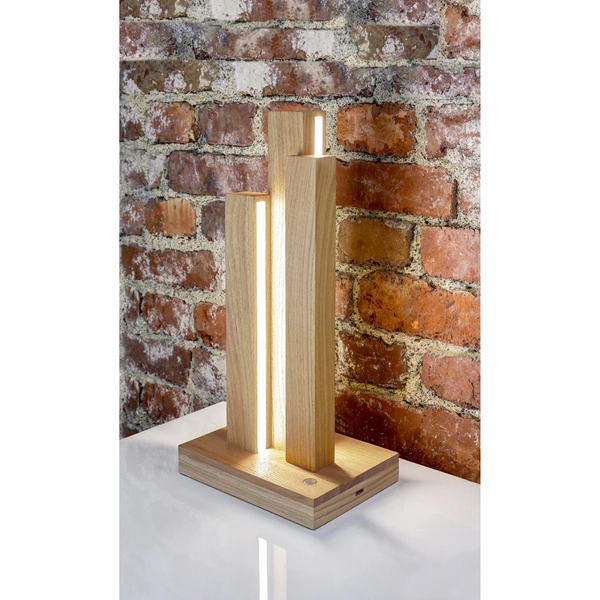 Manhattan Table Lamp 2xLED 24V Integrated 10W Oiled Oak/Anthracite/Touch Dimmer 7482174