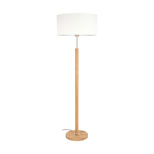 Benita Floor Lamp 1xE27 Max. 60W Oiled Oak/Matte Nickel/White 6017400511545