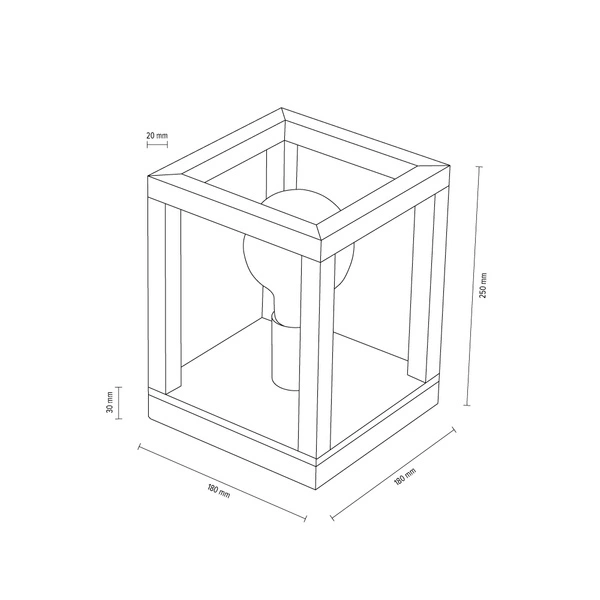 Kago Table Lamp 1xE27 Max.60W Oiled Oak/Chrome/Black 7158174