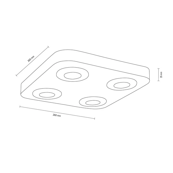 Sunniva Ceiling Lamp Incl. 4xLED Integrated 1200lm 3000K 5W Stained Pine Brown/Black Metal 4047411500000