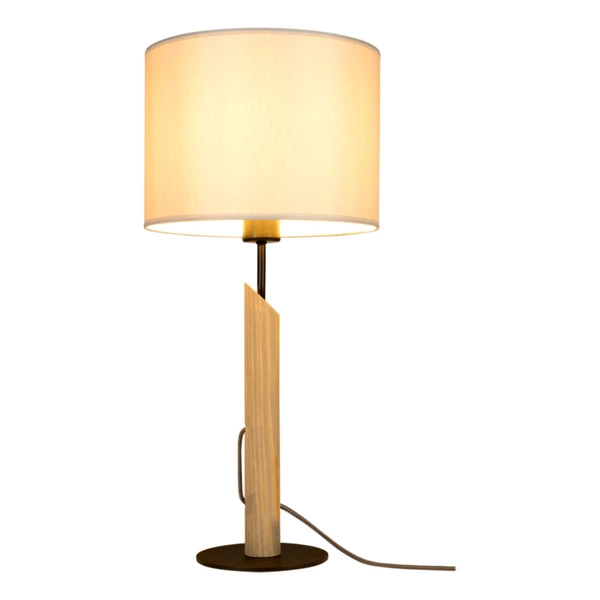 Colette Grey Table Lamp 1xE27 Max.60W Stained Pine Gray/Black Metal/Black Fabric Cable/Gray Fabric Shade 862217104
