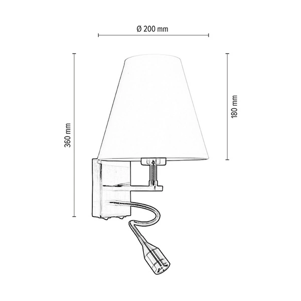 Kinkiet Relax 1xE27 Max.60W 1xLED Zintegrowany 110lm 3000K 1W Patynowy Metal/Biały Klosz Tkaniny 5713111