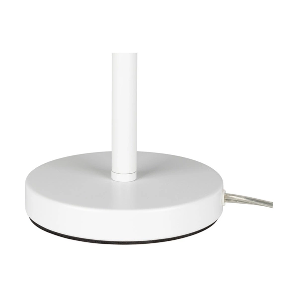 Lampa stołowa Amor 1xE27 maks. 40W biały metal/przezroczysty kabel PVC/szary klosz z tkaniny 7010205110216