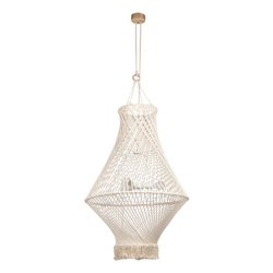 Reve Pendant Lamp 3xE27 Max.15W LED Oiled Oak/Cream Braided Cotton Cord/Natural Fabric Cable 18137374