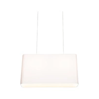 Cadre Pendant Lamp 2xE27 Max.40W Chrome Metal/Transparent PVC Cable/White Fabric Shade 872010228