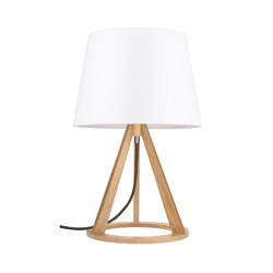 Konan Table Lamp 1xE27 Max.25W Oiled Oak/Anthracite Fabric Cable/White Fabric Shade 6511174