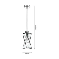 Twist Pendant Lamp 1xE27 Max.25W Metal Chrome/Transparent PVC Cable/Transparent Glass 13620128