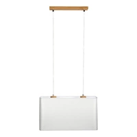 Cadre Pendant Lamp 2xE27 Max.40W Oiled Oak/Transparent PVC Cable/Gray Fabric Shade 872020274