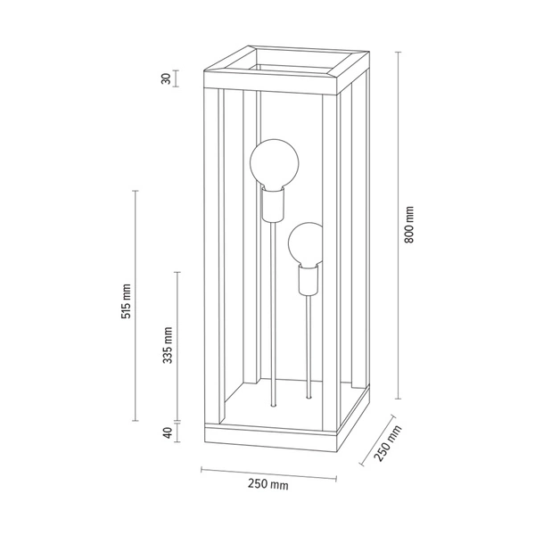 Kago Floor Lamp 2xE27 Max.60W Oiled Oak/Chrome Metal/Black Fabric Cable 51518274