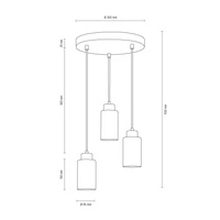 Bosco Pendant Lamp 3xE27 Max.60W Birch/Transparent/White 1720560